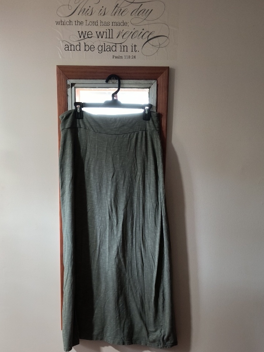 Columbia Olive Green Maxi Skirt with Wide Waistband